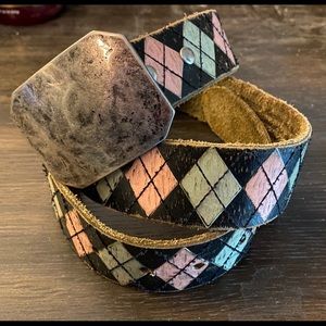 Men’s Vintage Preppy Argyle Style Belt